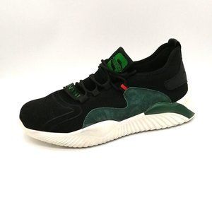 Kivini Mens Sneaker Black/Green Lace Up Front Wedge Heel Cushioned EUR 45‎